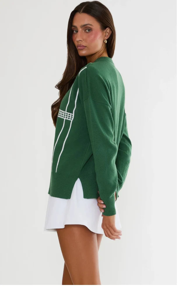 Callie Sweater Rally Green Tennis
