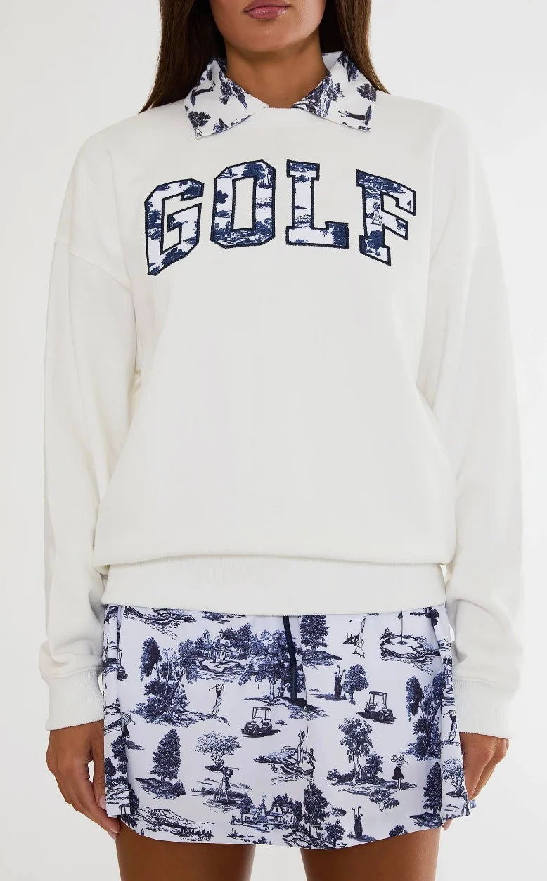 Devyn Oversized Sweatshirt Evening Golf Toile