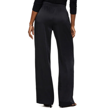 Satin Wide Leg Pant in Very Black - Baseline Social