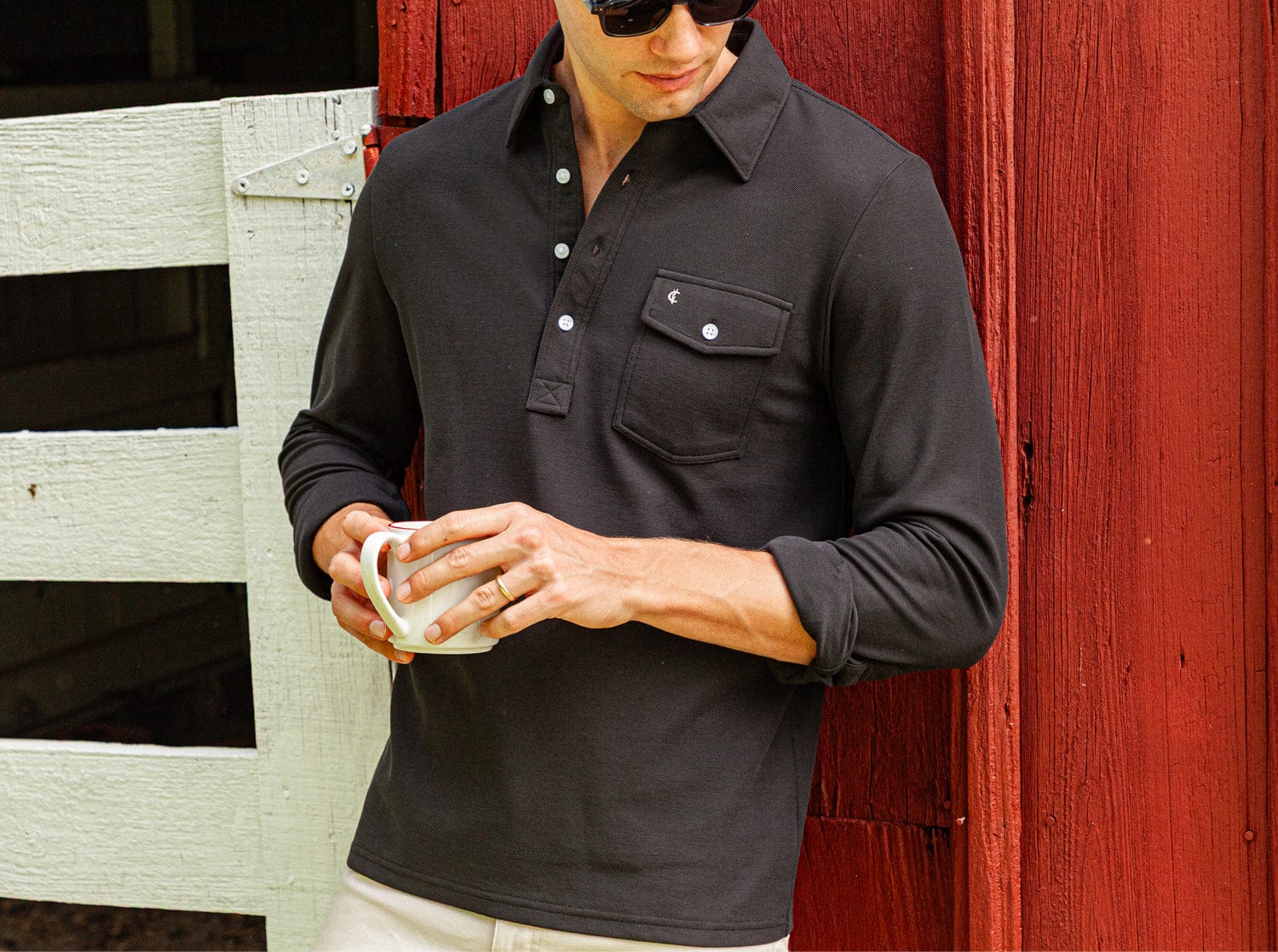 Long Sleeve Players Shirt in Blackstone at Baseline Social