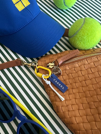 "Carmel" Blue and Gold Bag Charm - Baseline Social