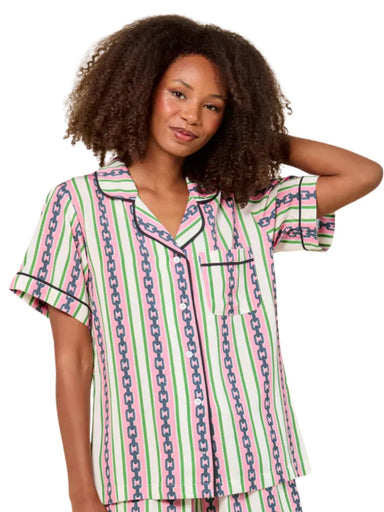 Katie Kime Chain Stripe Pajama Pants Set at Baseline Social