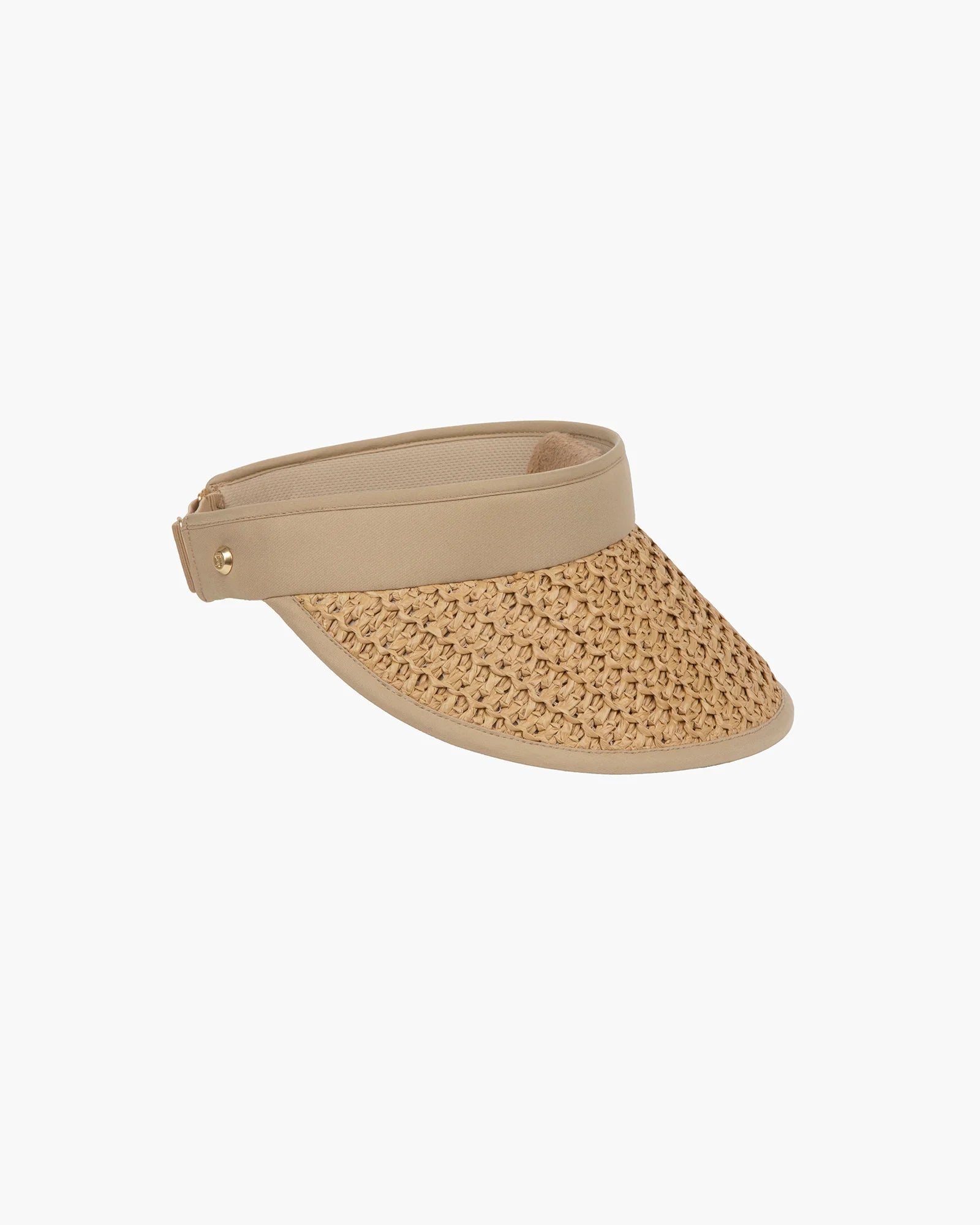Eric Javits Kokomo Straw Visor in Natural at Baseline Social