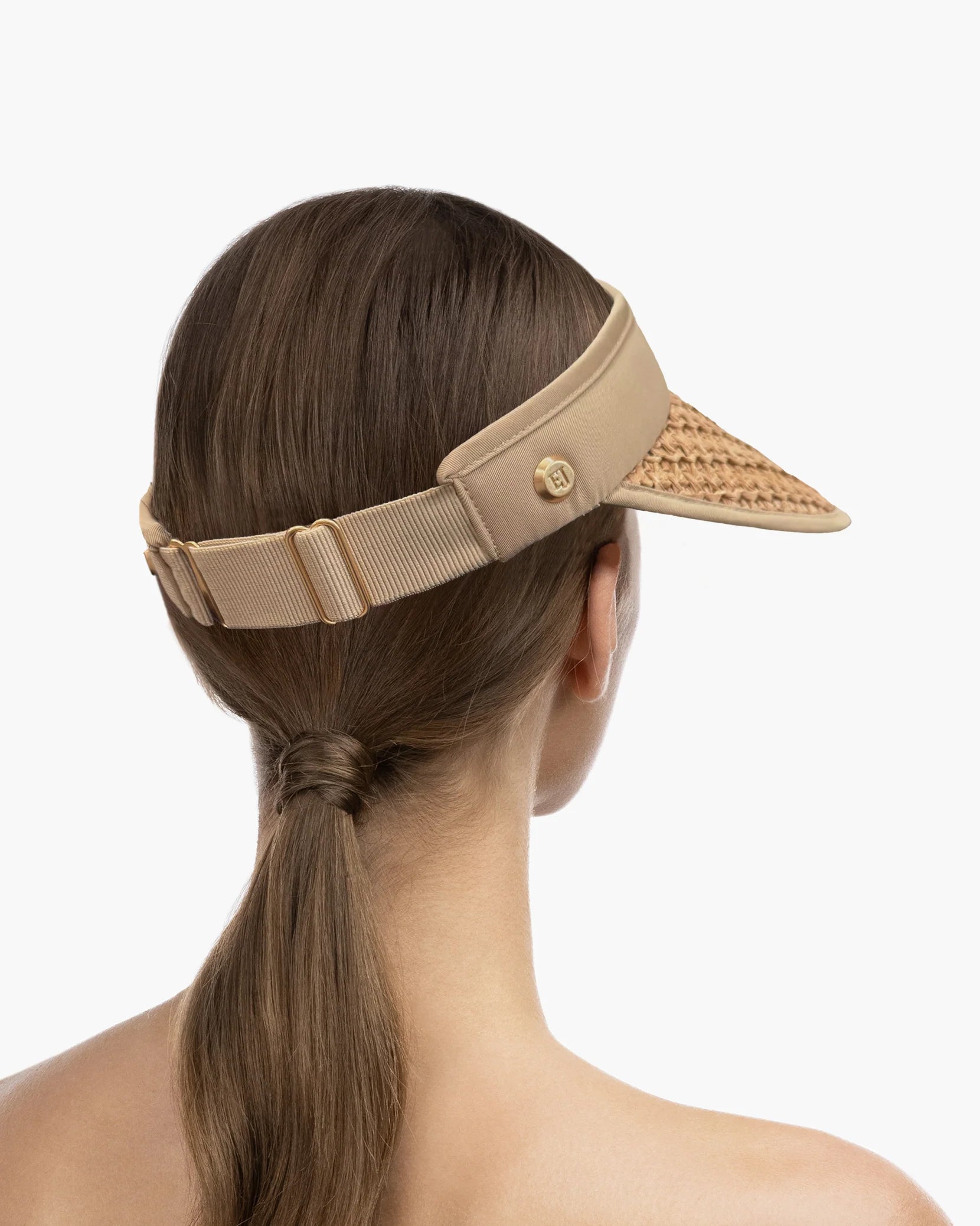 Eric Javits Kokomo Straw Visor in Natural at Baseline Social