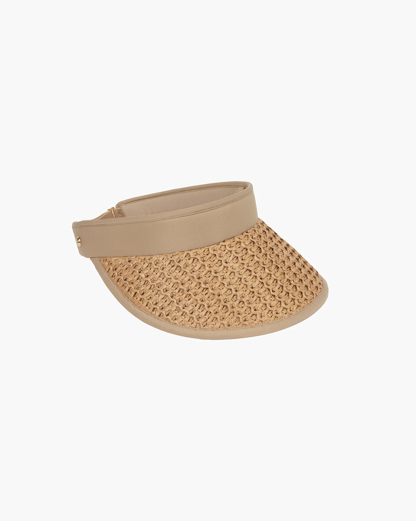 Eric Javits Kokomo Straw Visor in Natural at Baseline Social
