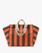 Clare V. La Côte Tote in Army/Bright Poppy Canvas Stripe at Baseline Social