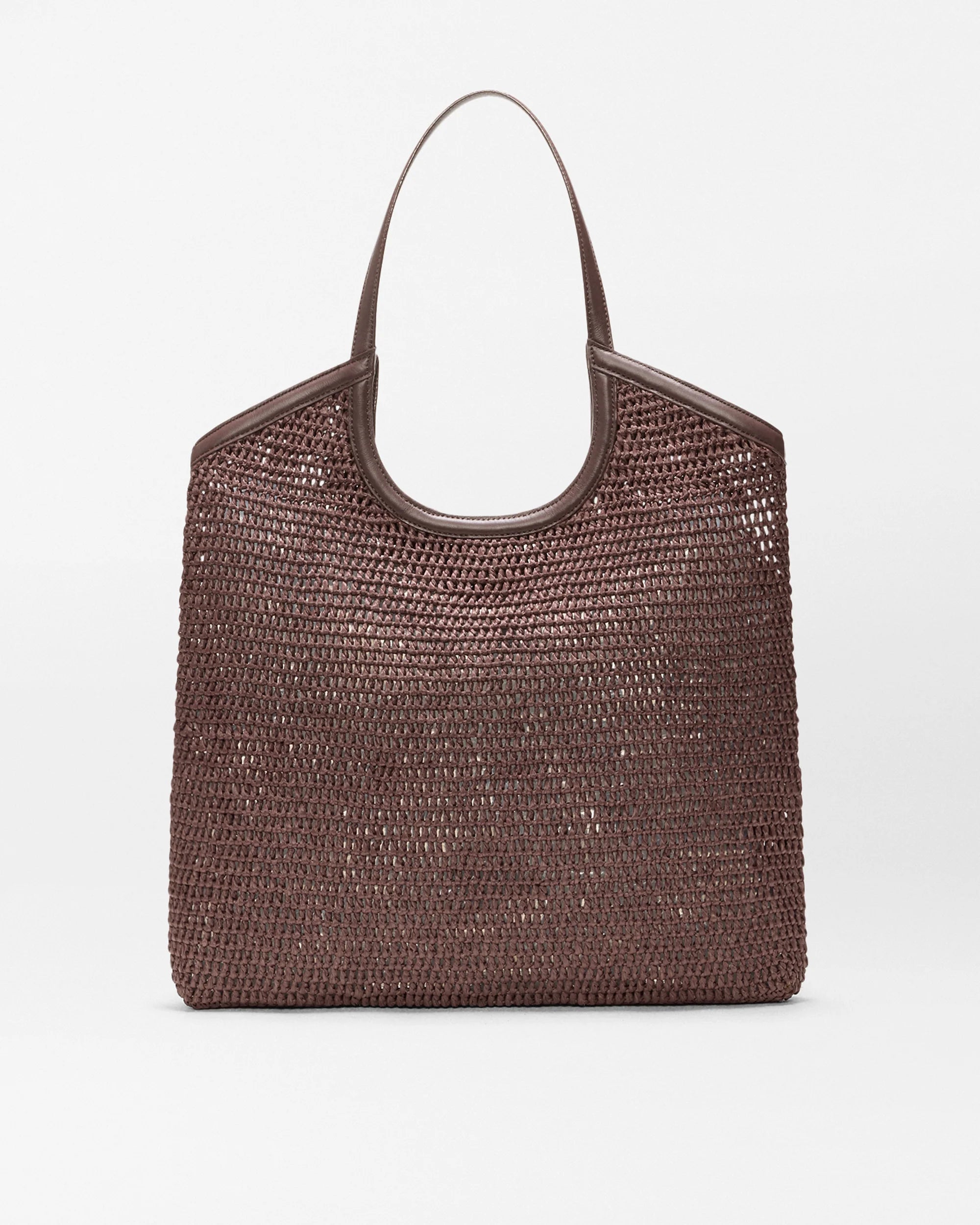 MZ Wallace Large Crochet Georgica Tote in Brown at Baseline Social
