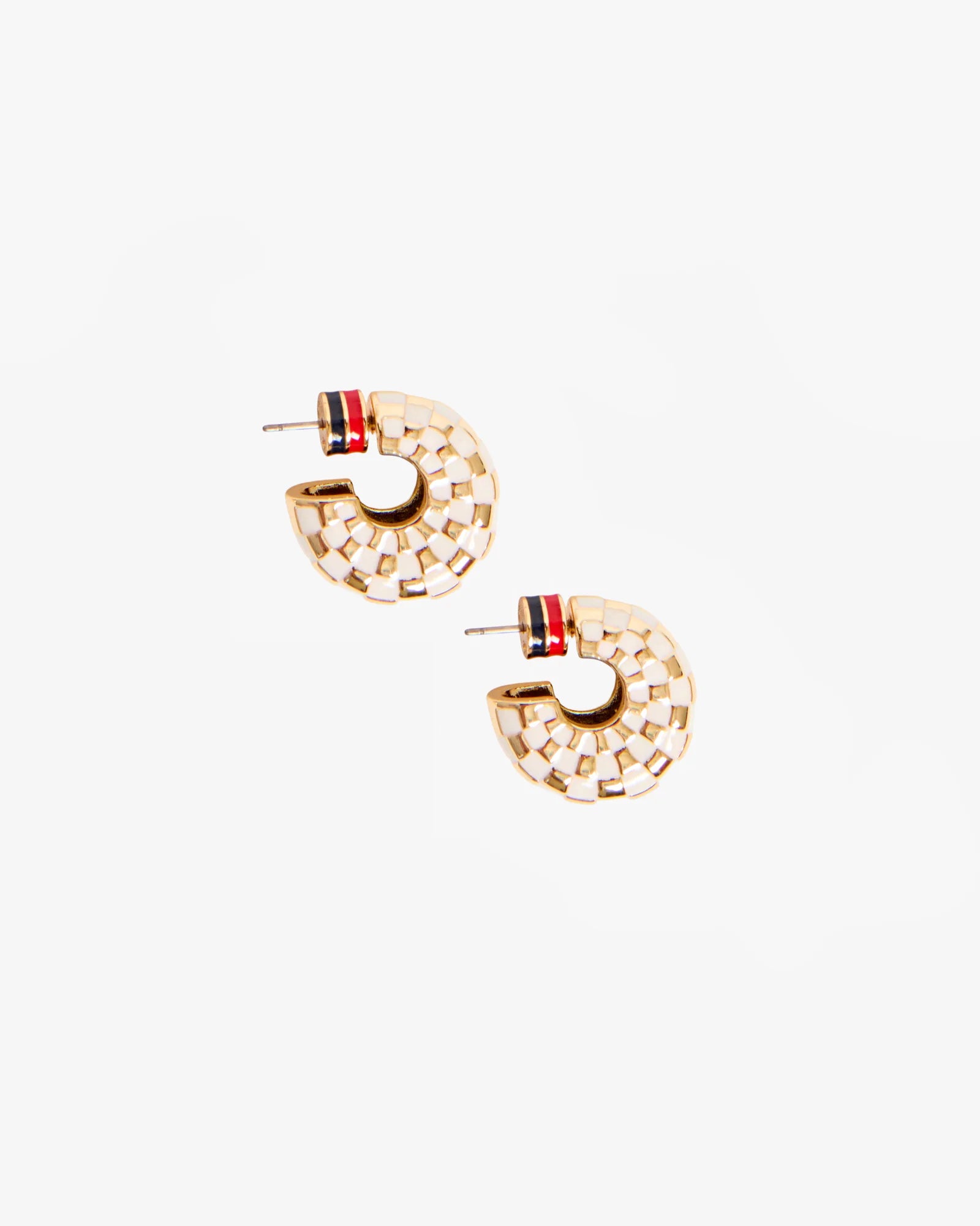 Clare V. Le Hoop in Gold/Cream Checker at Baseline Social 