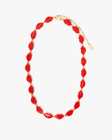 Clare V. Le Lips Necklace in Poppy at Baseline Social