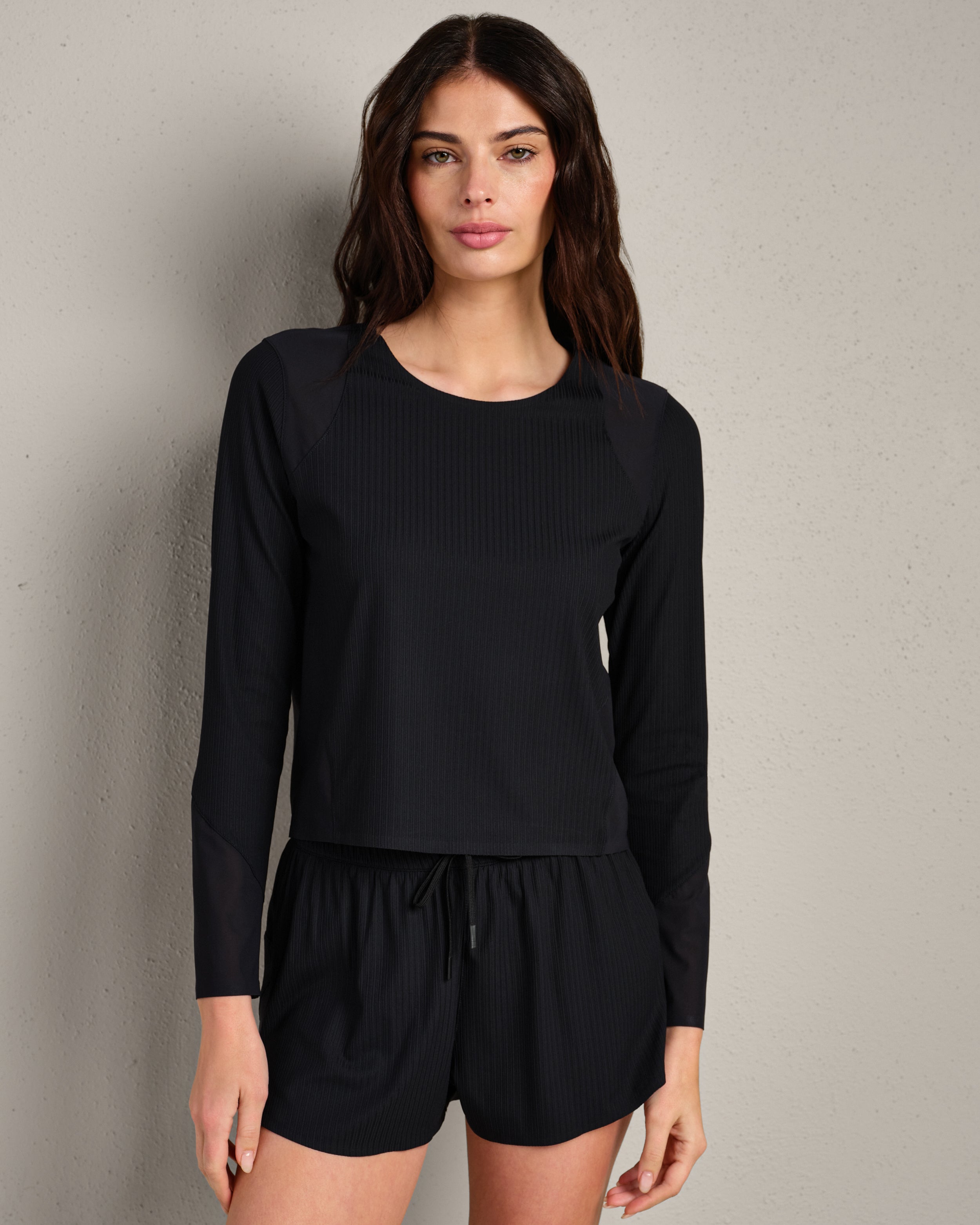 Rhone Lightspeed Long Sleeve in Pure Black at Baseline Social
