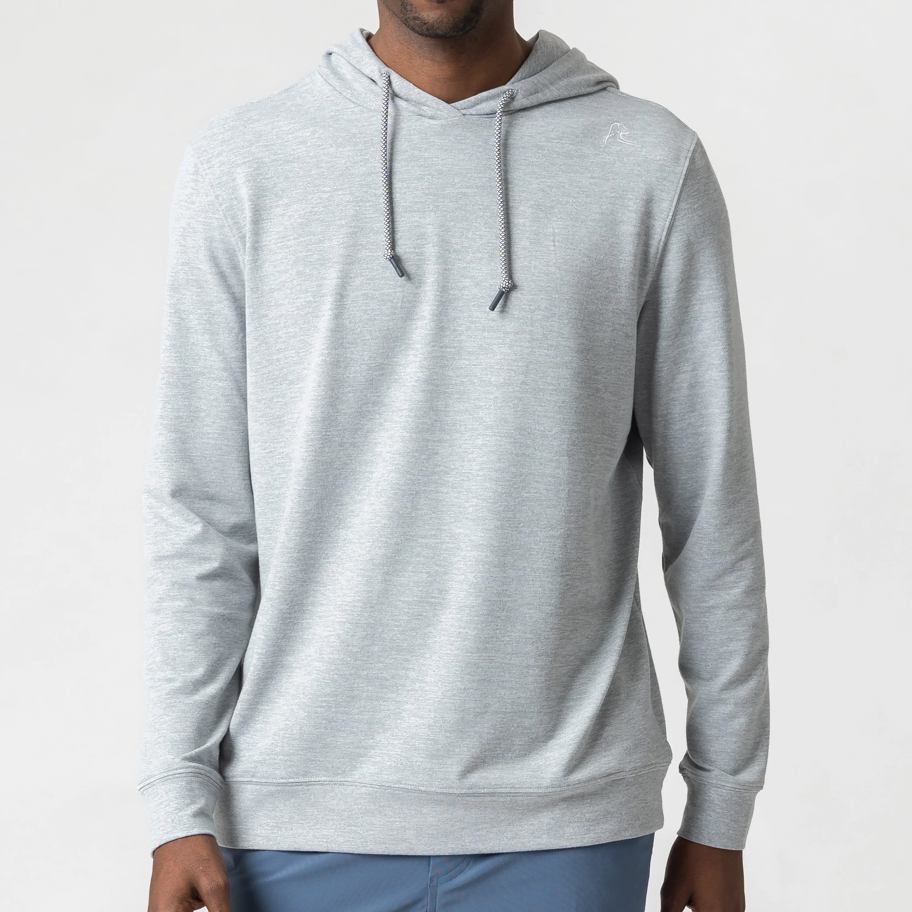 Hesi Performance Hoodie in Heather Stainless Steel - Baseline Social