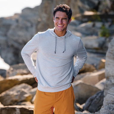 Hesi Performance Hoodie in Heather Stainless Steel - Baseline Social
