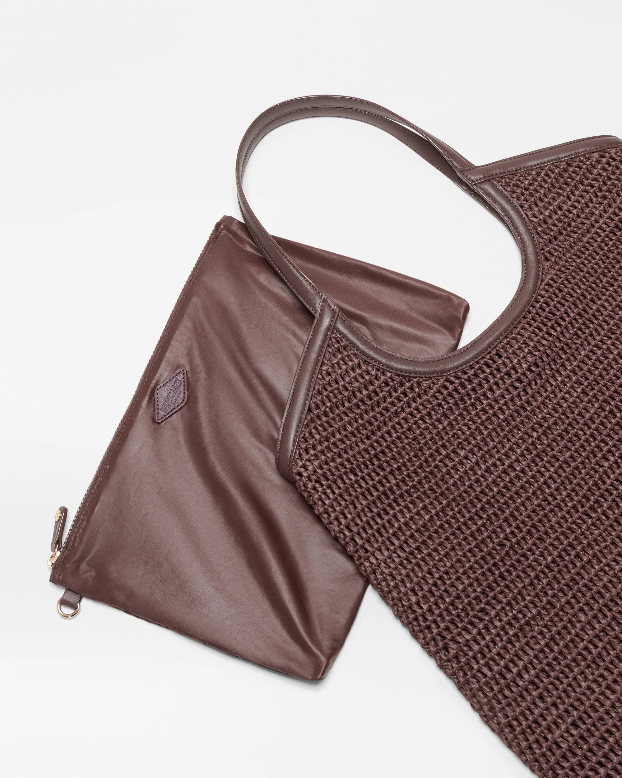 MZ Wallace Large Crochet Georgica Tote in Brown at Baseline Social