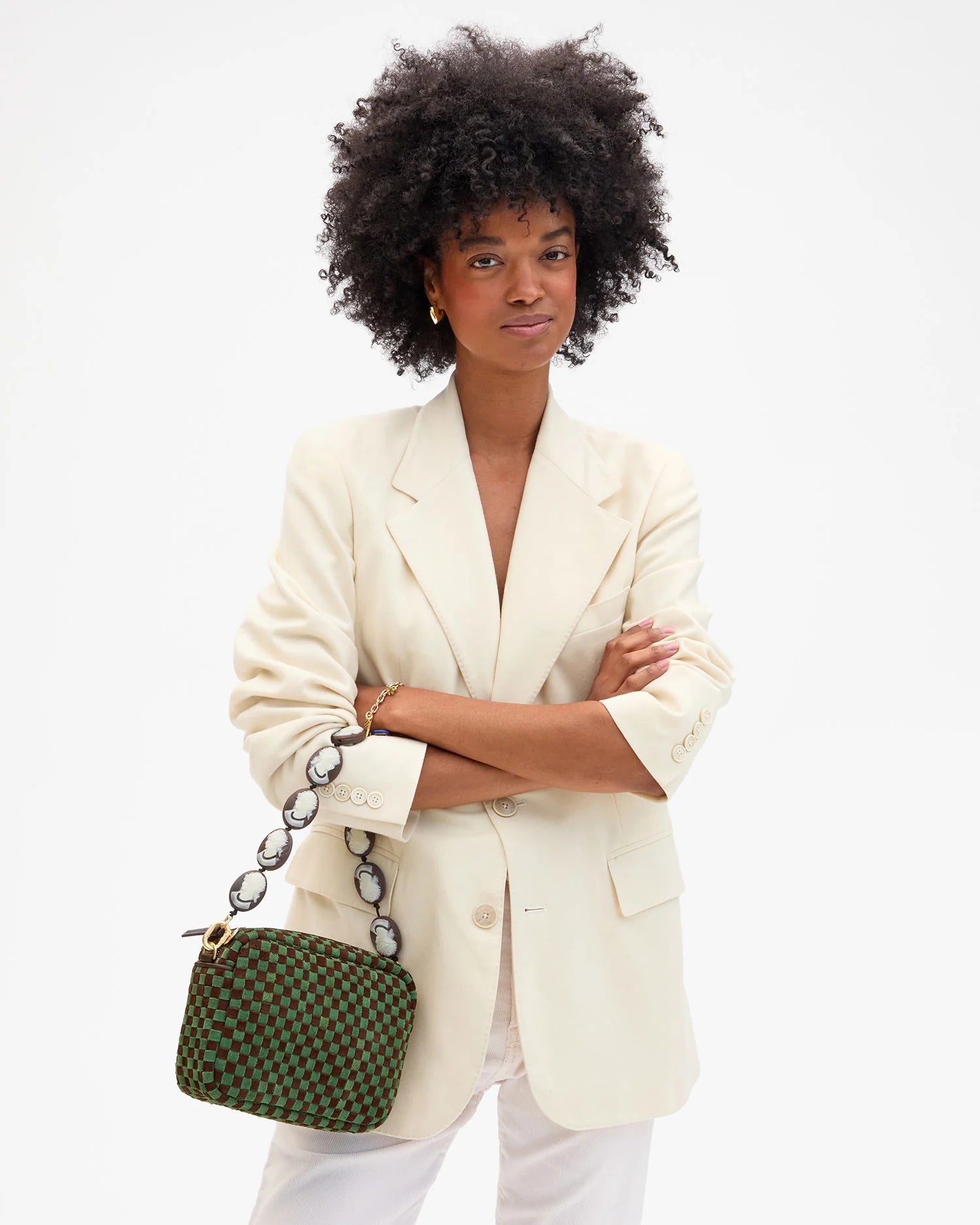 Shortie Strap in Brown/Cream Cameo