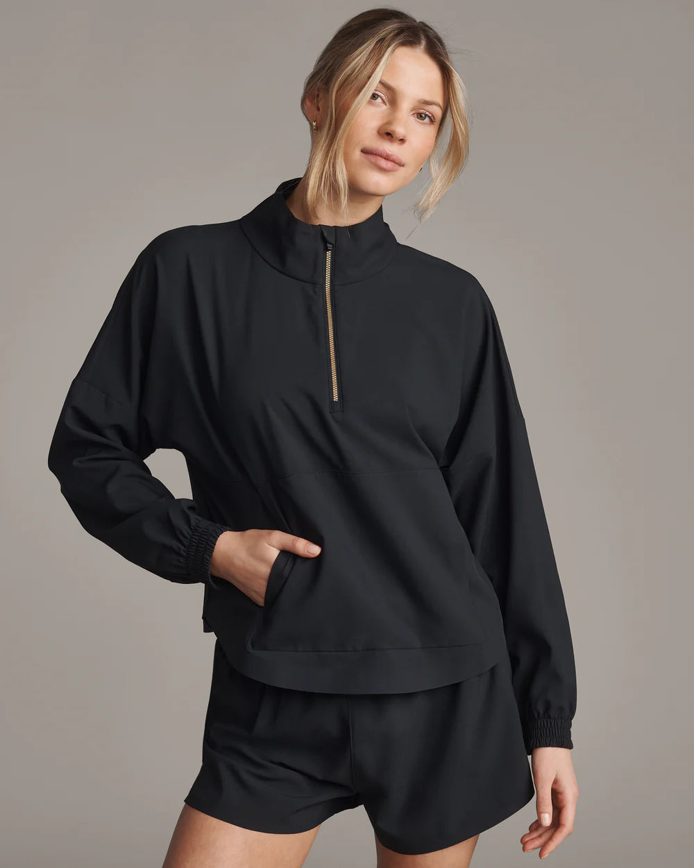 Rhone Mirage Anorak in Black at Baseline Social