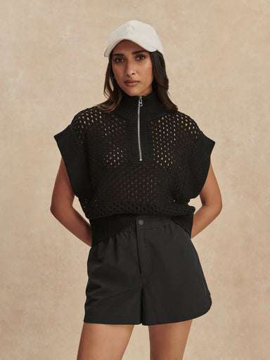 Varley Nila Mid-Rise Short 3.5" in Black at Baseline Social