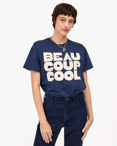 Clare V. Original Tee in Navy Beaucoup Cool at Baseline Social