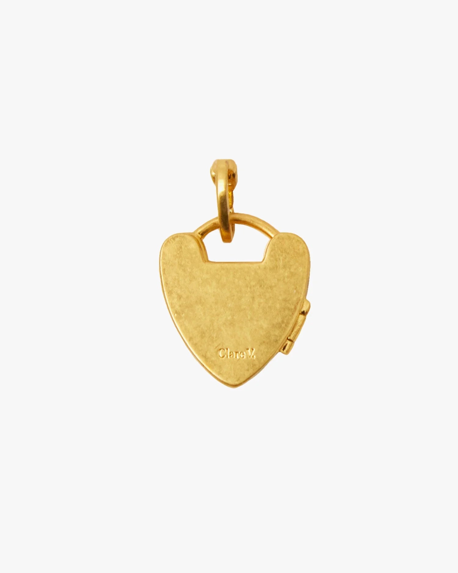 Clare V. Padlock Locket Charm in Vintage Gold at Baseline Social