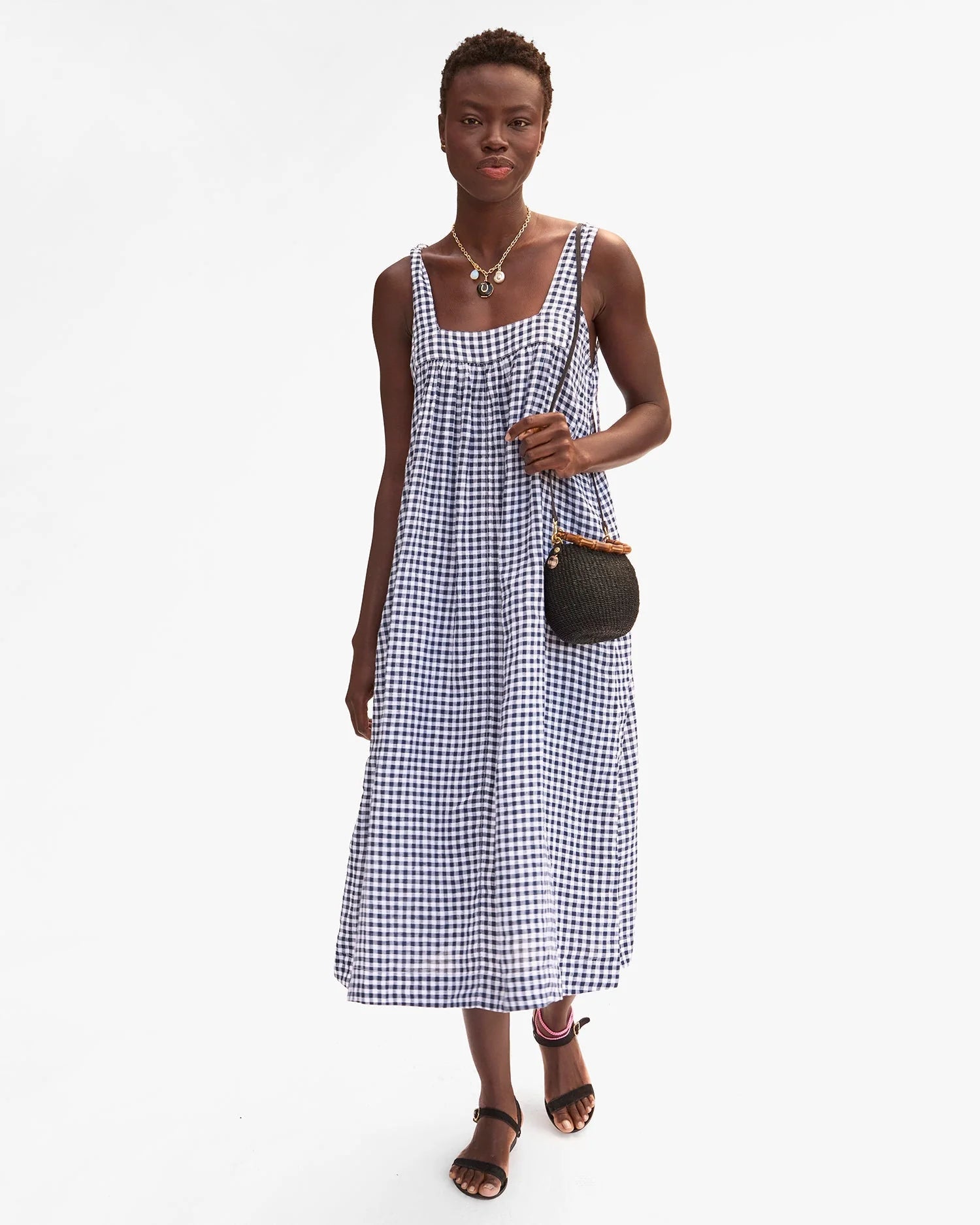 Clare V. Petit Pot de Miel w/ Bamboo Handle in Black at Baseline Social