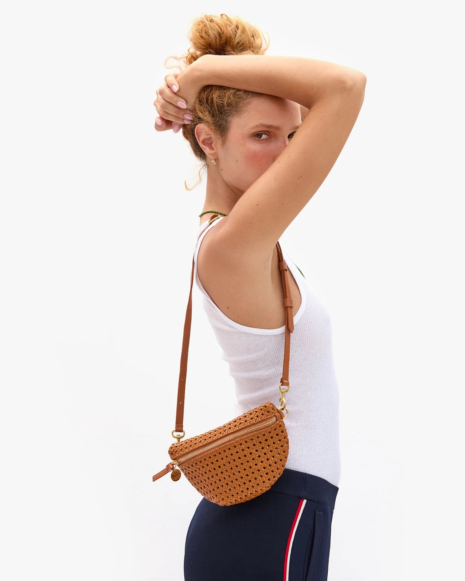 Clare V. Petite Fanny in Tan Rattan at Baseline Social