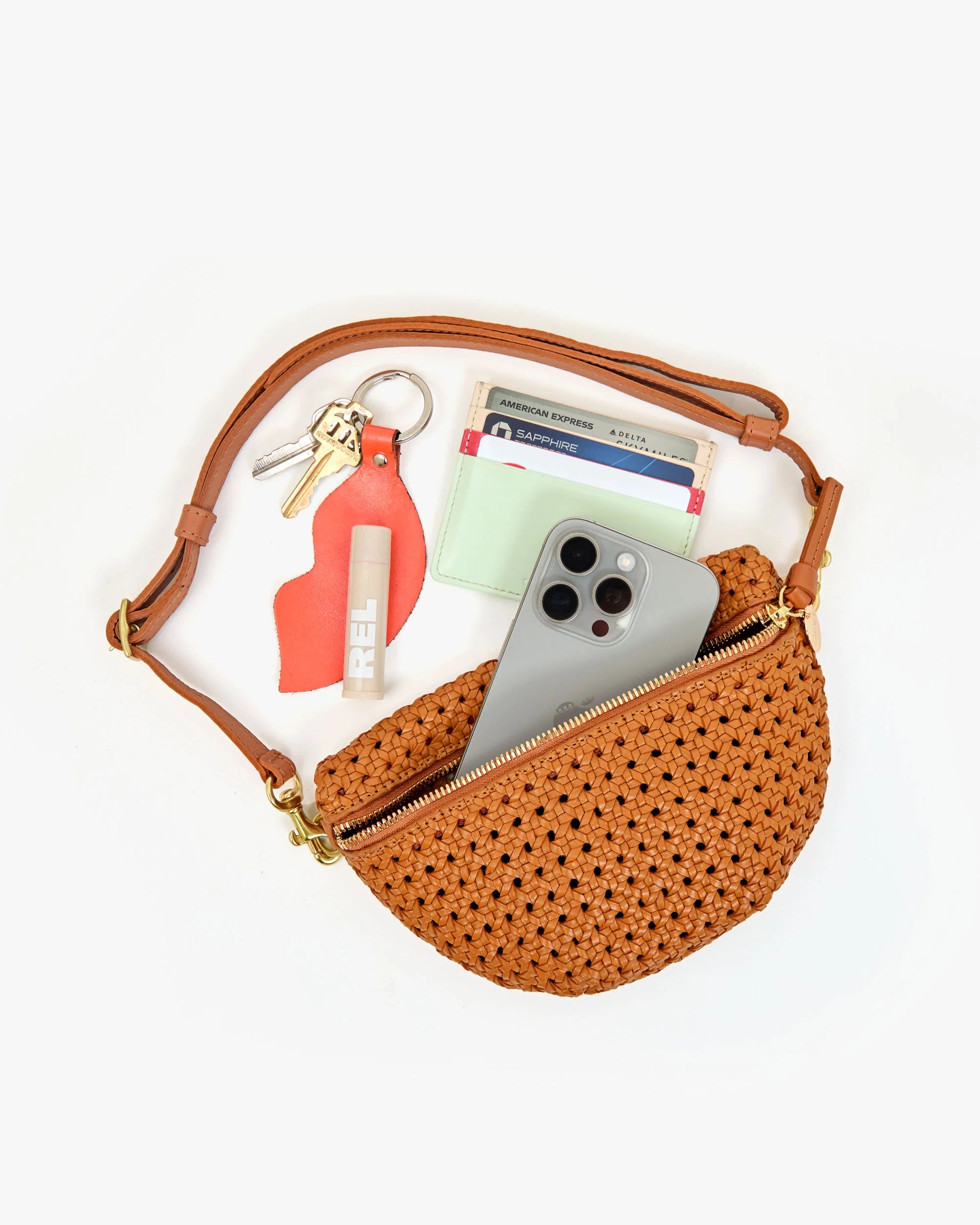 Clare V. Petite Fanny in Tan Rattan at Baseline Social