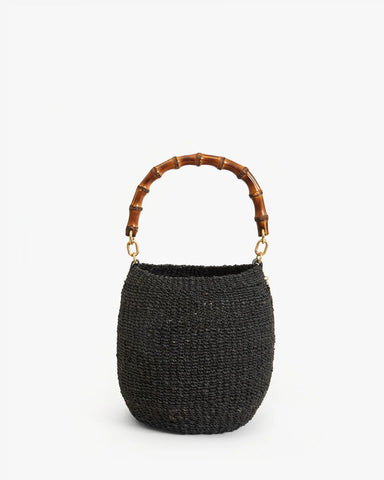 Clare V. Pot de Miel w/ Bamboo Handle in Black at Baseline Social