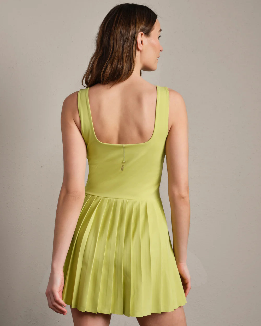Rhone Rally Dress in Citron Green at Baseline Social