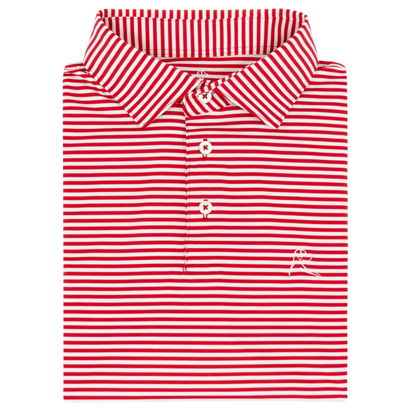 Short Sleeve Performance Polo in Cardinal Red/White