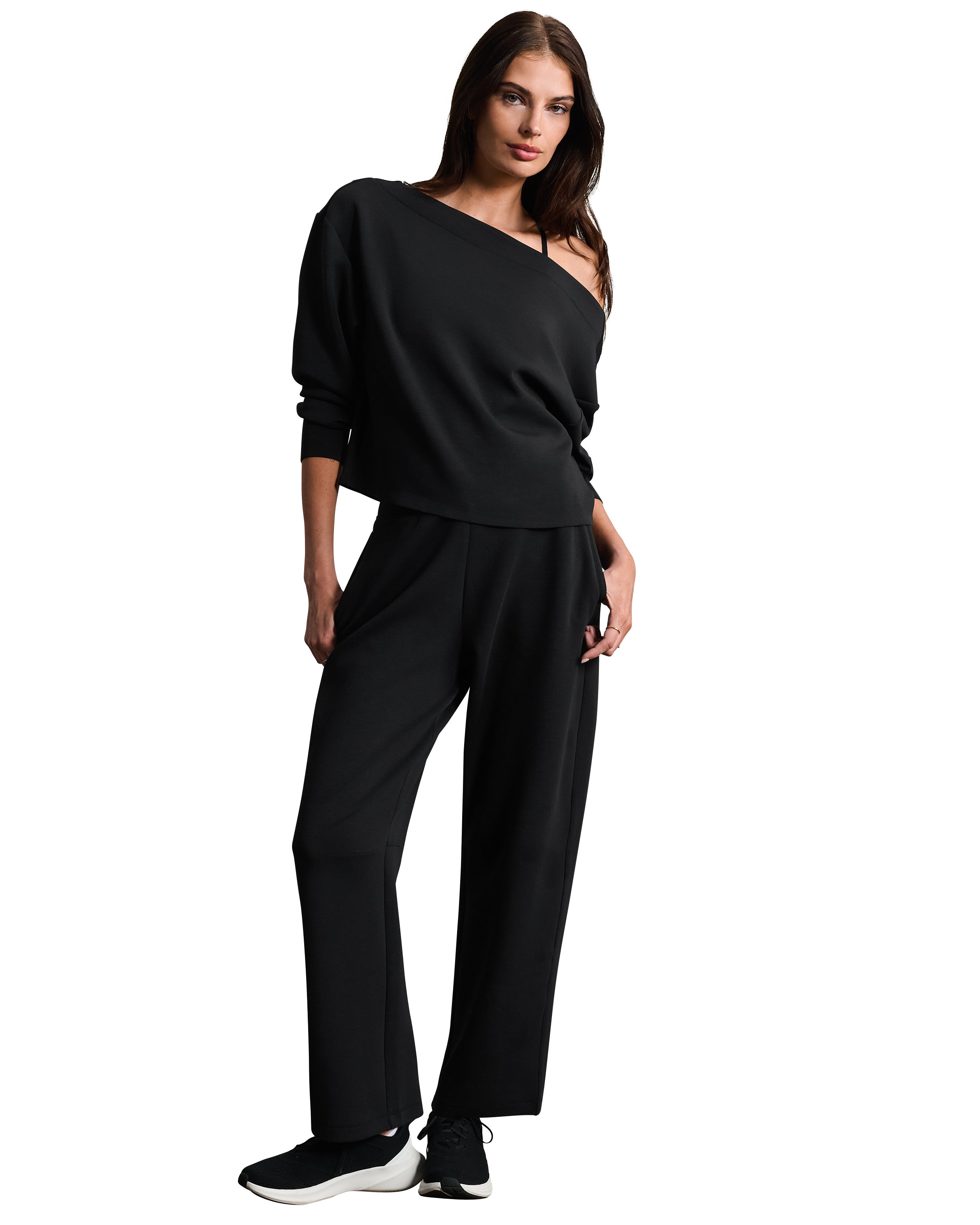 Rhone Dreamglow Bateau Top in Pure Black Heather at Baseline Social