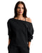 Rhone Dreamglow Bateau Top in Pure Black Heather at Baseline Social