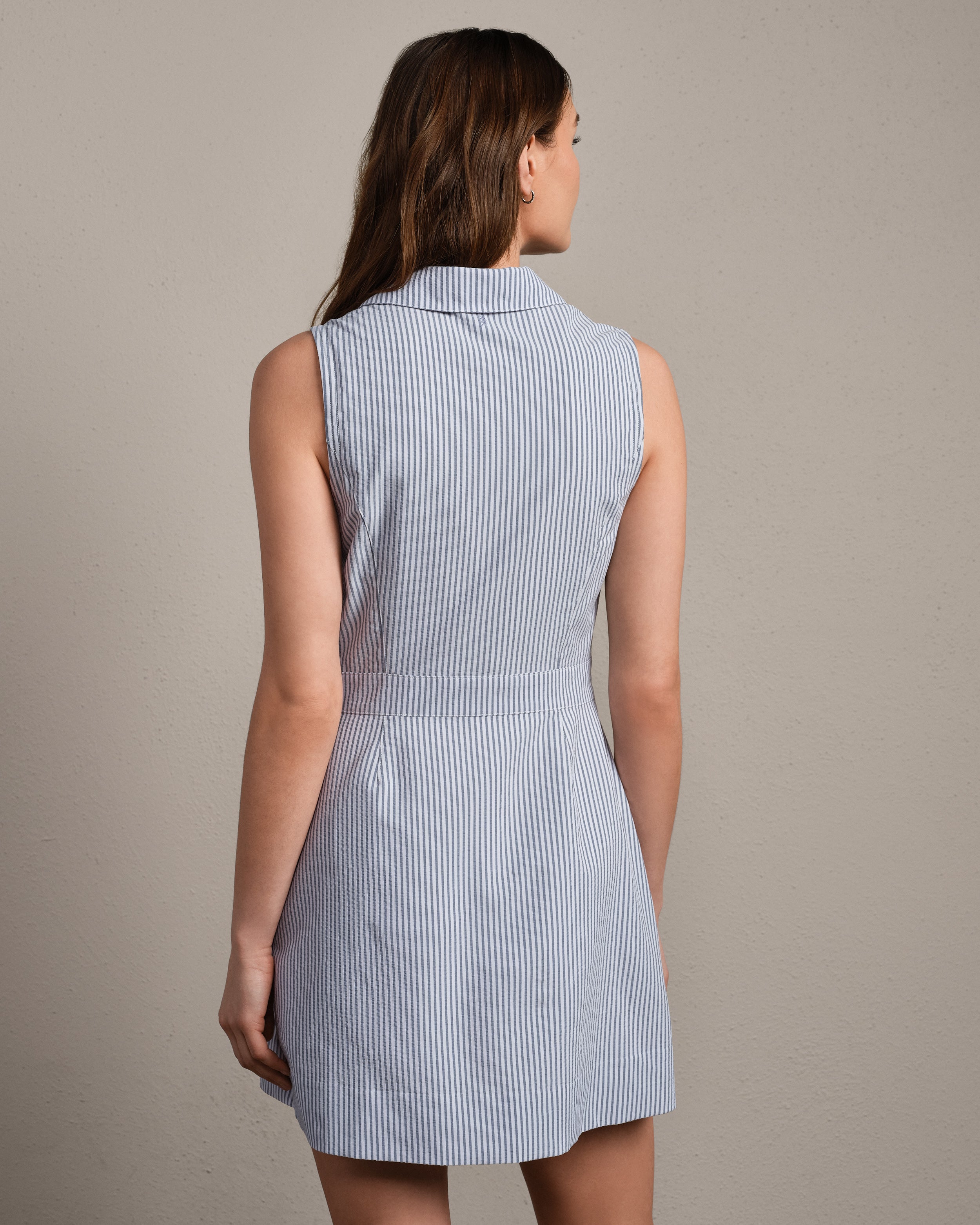Saltair Dress in Washed Navy Stripe - Baseline Social
