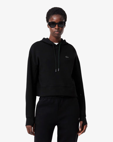 Lacoste Cotton Hoodie in Black at Baseline Social