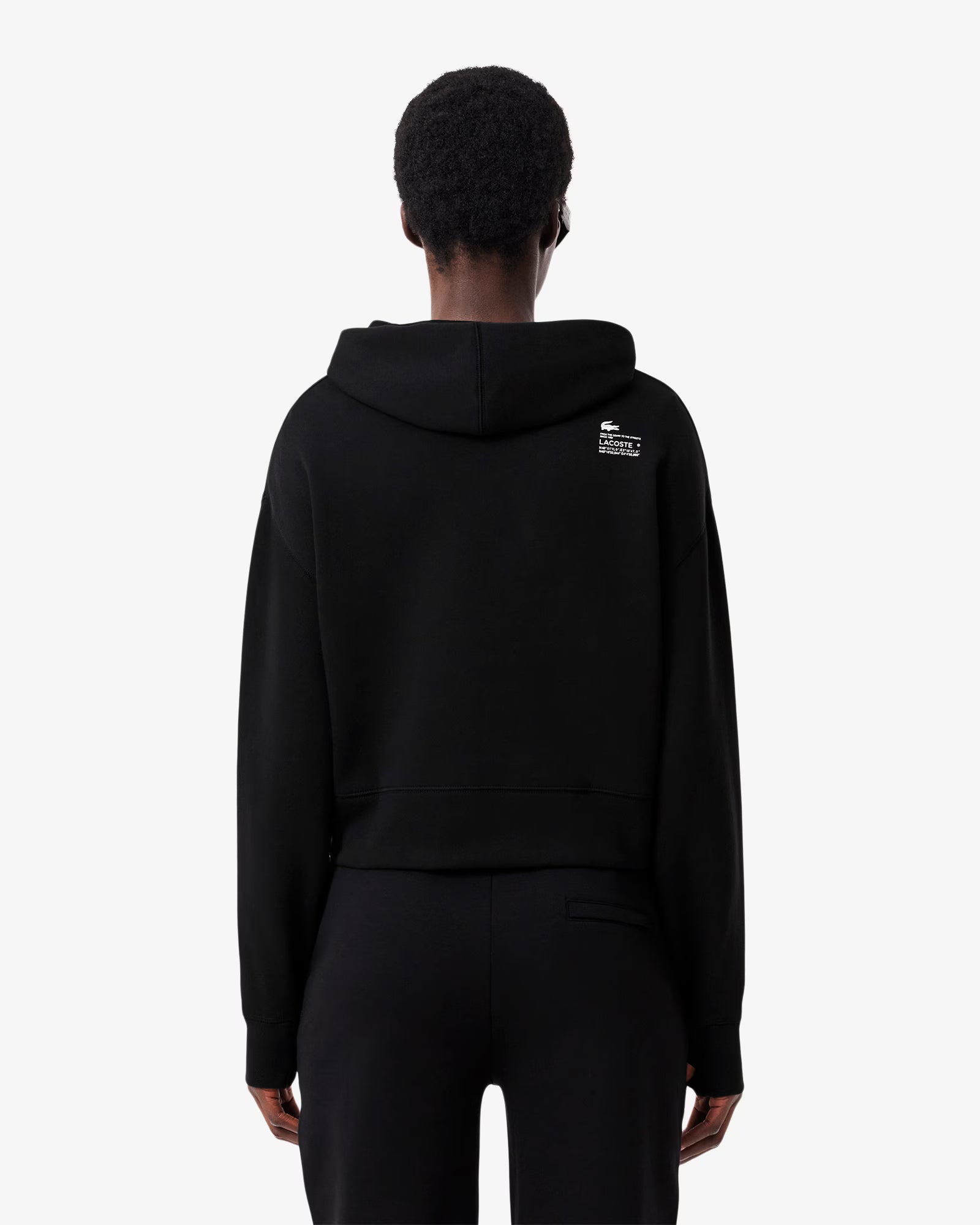 Lacoste Cotton Hoodie in Black at Baseline Social