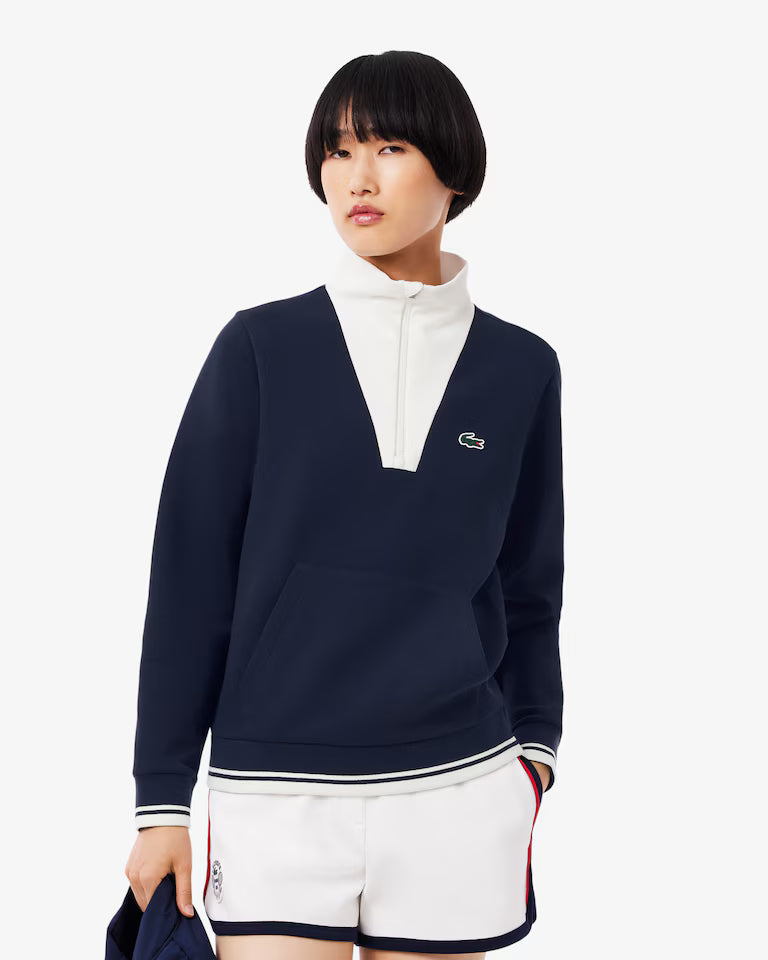 Lacoste Tennis Heritage UV Protect Sweatshirt in Navy Blue/White at Baseline Social