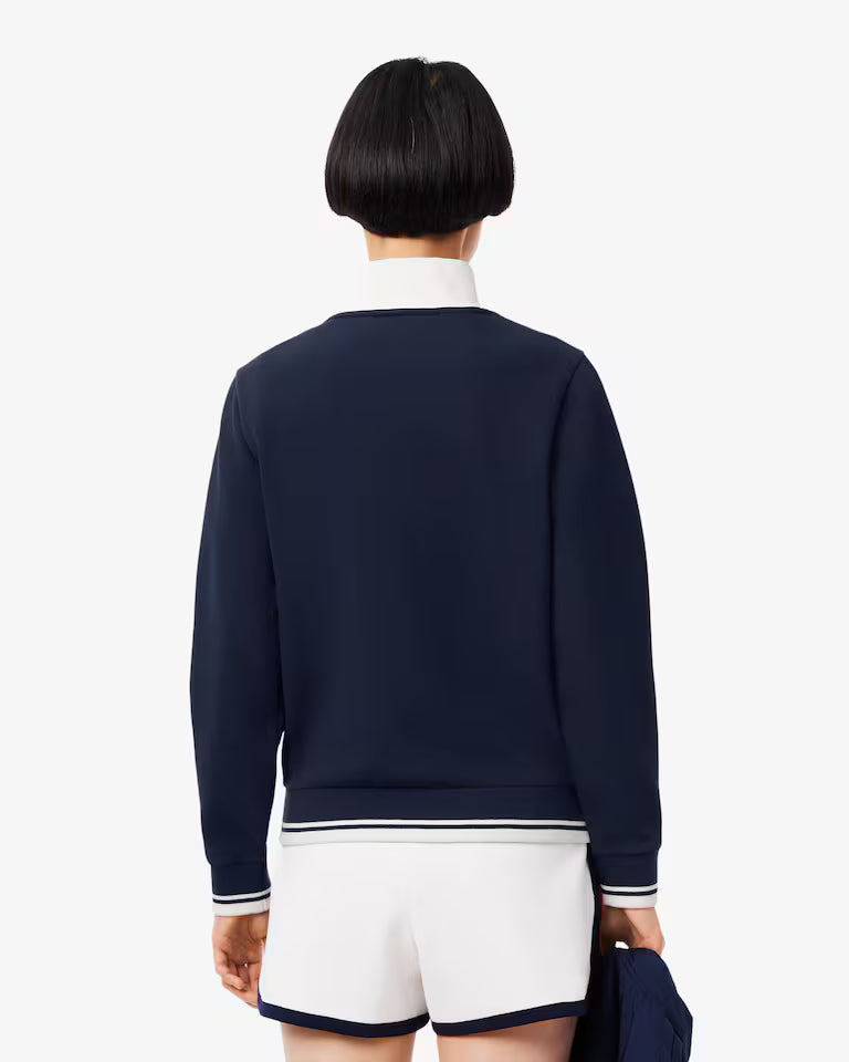 Lacoste Tennis Heritage UV Protect Sweatshirt in Navy Blue/White at Baseline Social