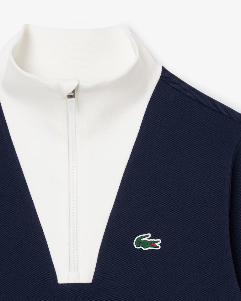 Lacoste Tennis Heritage UV Protect Sweatshirt in Navy Blue/White at Baseline Social