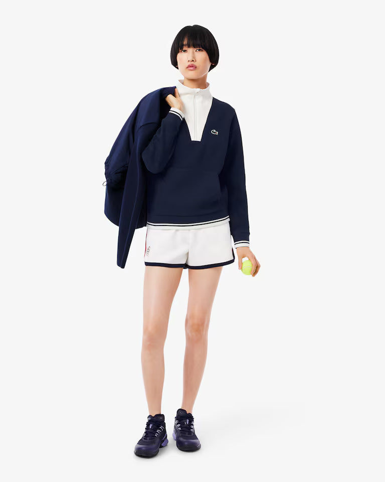 Lacoste Tennis Heritage UV Protect Sweatshirt in Navy Blue/White at Baseline Social