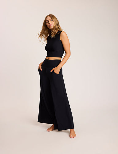 Butter Wide Leg Lounge Pant in Black