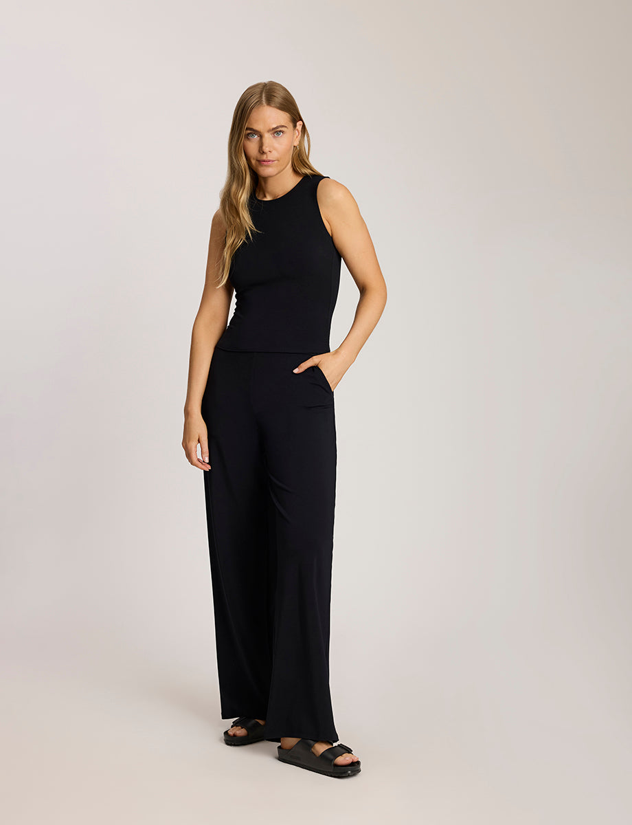 Butter Luxe Travel Trouser in Black