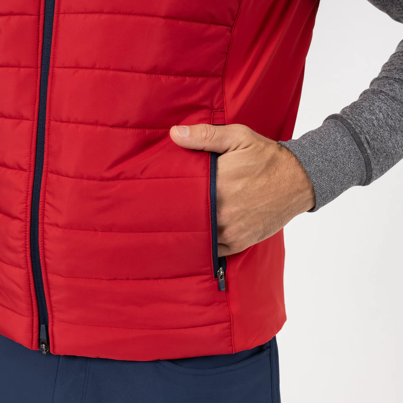 Fulton Performance Vest in Cardinal Red/Fleet Navy