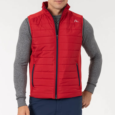 Fulton Performance Vest in Cardinal Red/Fleet Navy - Baseline Social