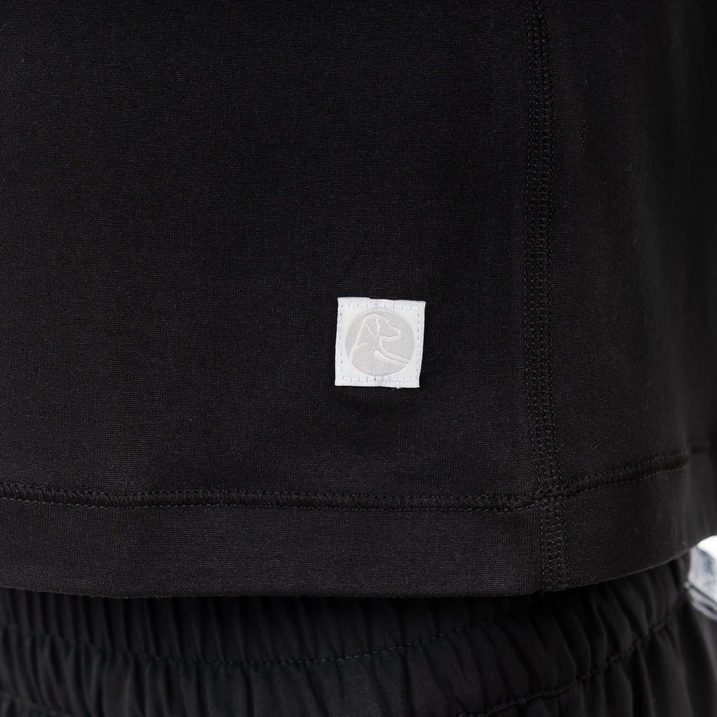 Rhoback Drift Performance Crop Tank in Midnight Black at Baseline Social