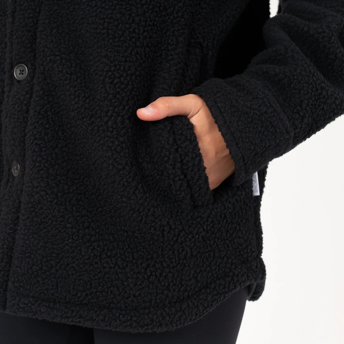 Summit Fleece Shirt Jacket in Midnight Black