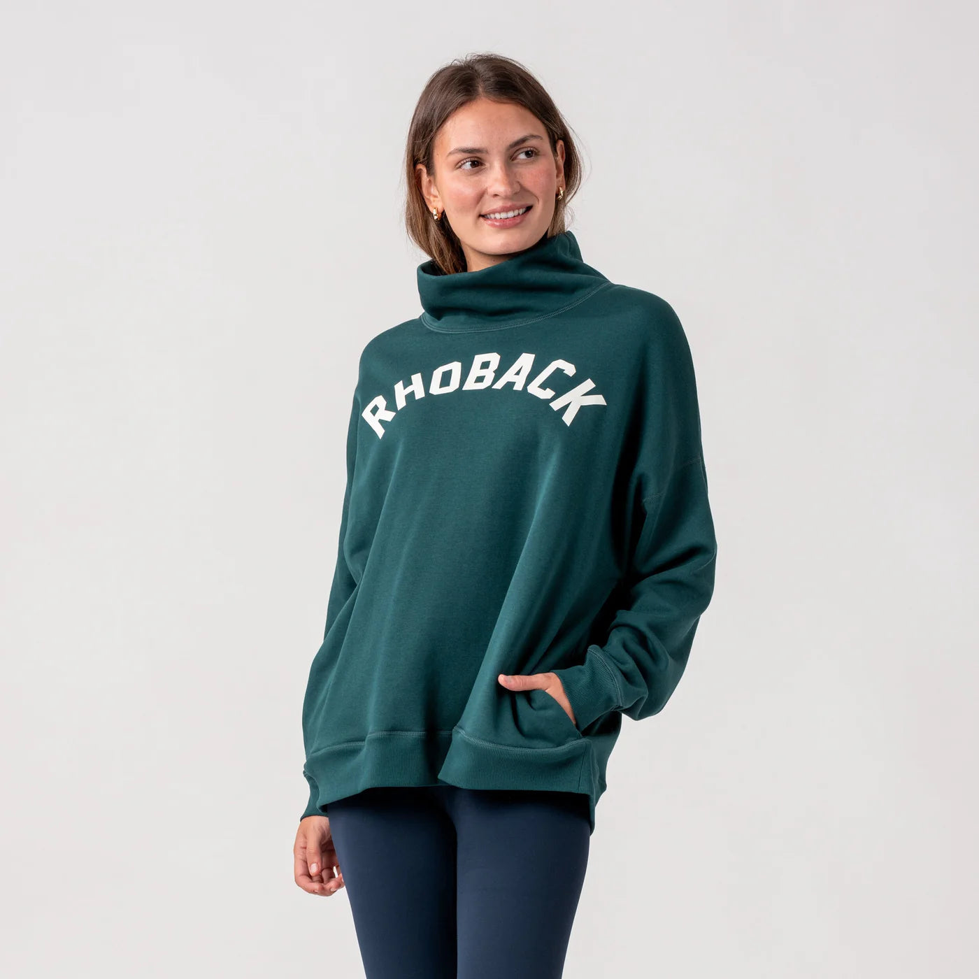 Bedford Oversized Mockneck in Ponderosa Green