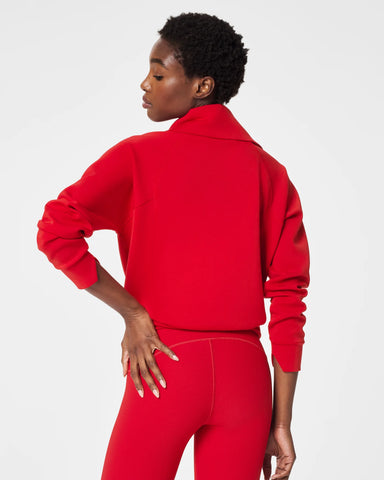 SPANX AirEssentials Half Zip in Red at Baseline Social