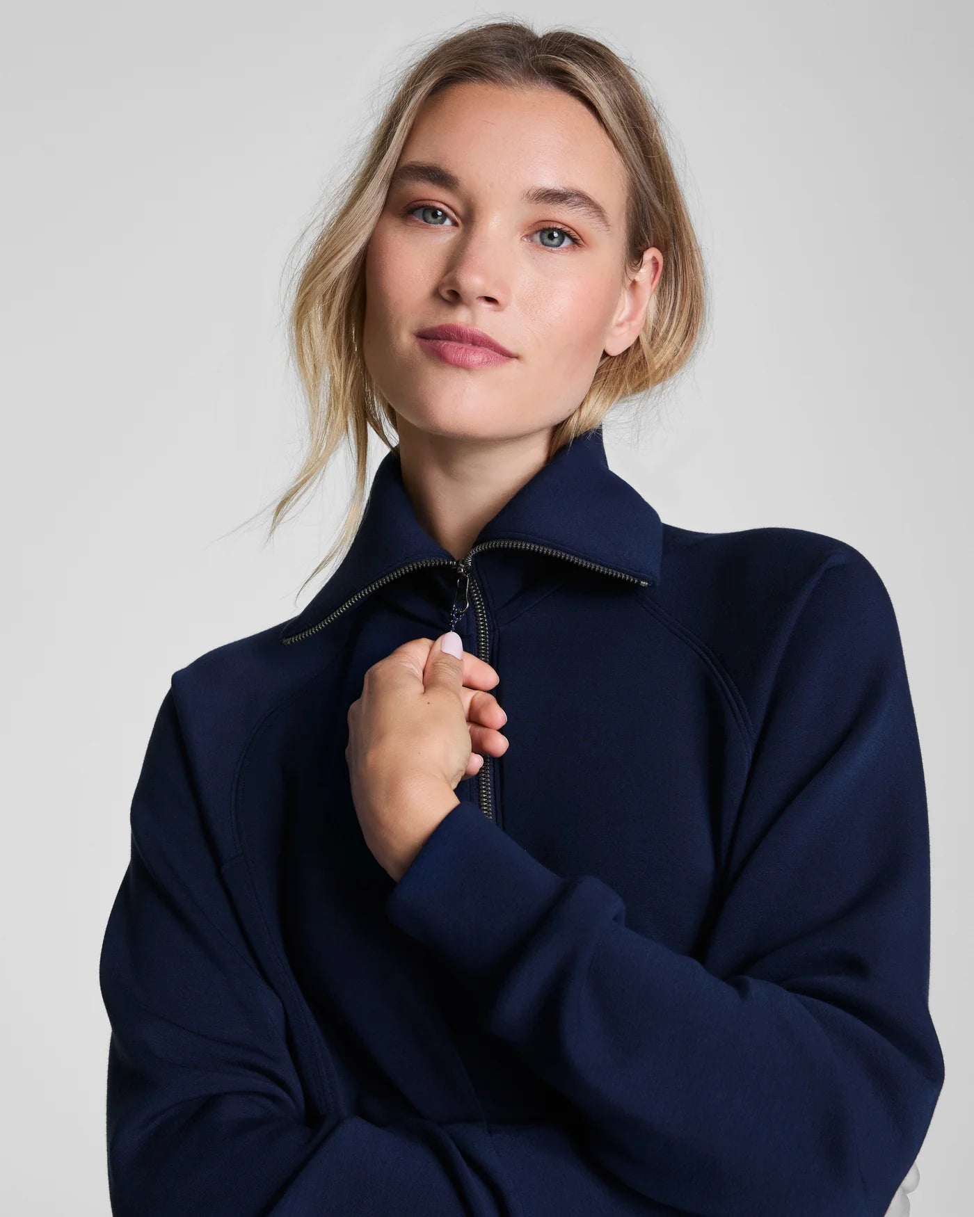 SPANX AirEssentials Half Zip in Timeless Navy at Baseline Social