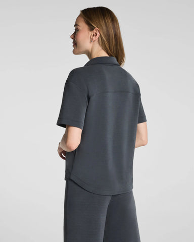 Spanx AirEssentials Button Down in Washed Graphite at Baseline Social