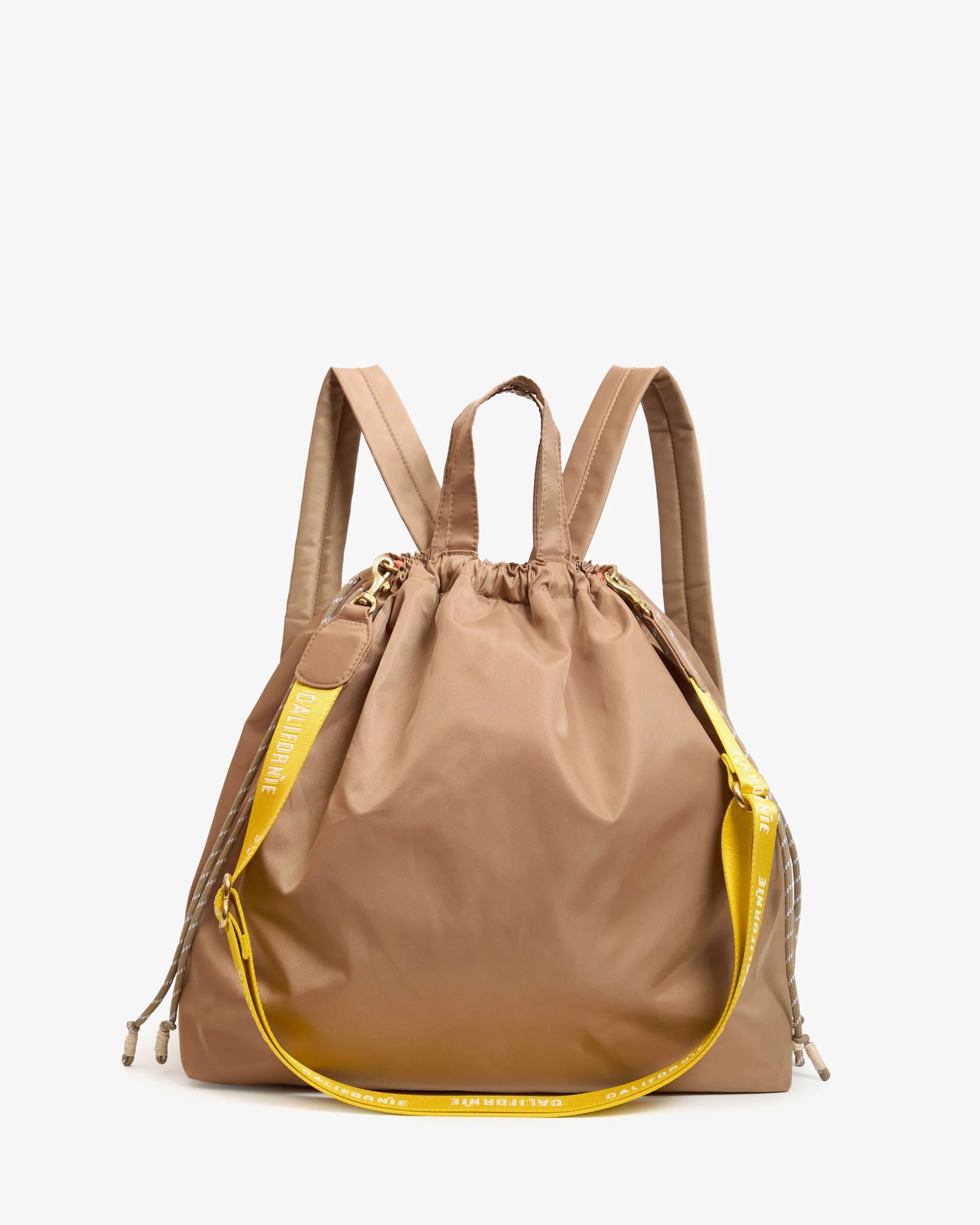 Clare V. Sac Tout Backpack in Latte Nylon Twill at Baseline Social