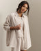 Rhone Saltair Button Up in Taupe Stripe at Baseline Social