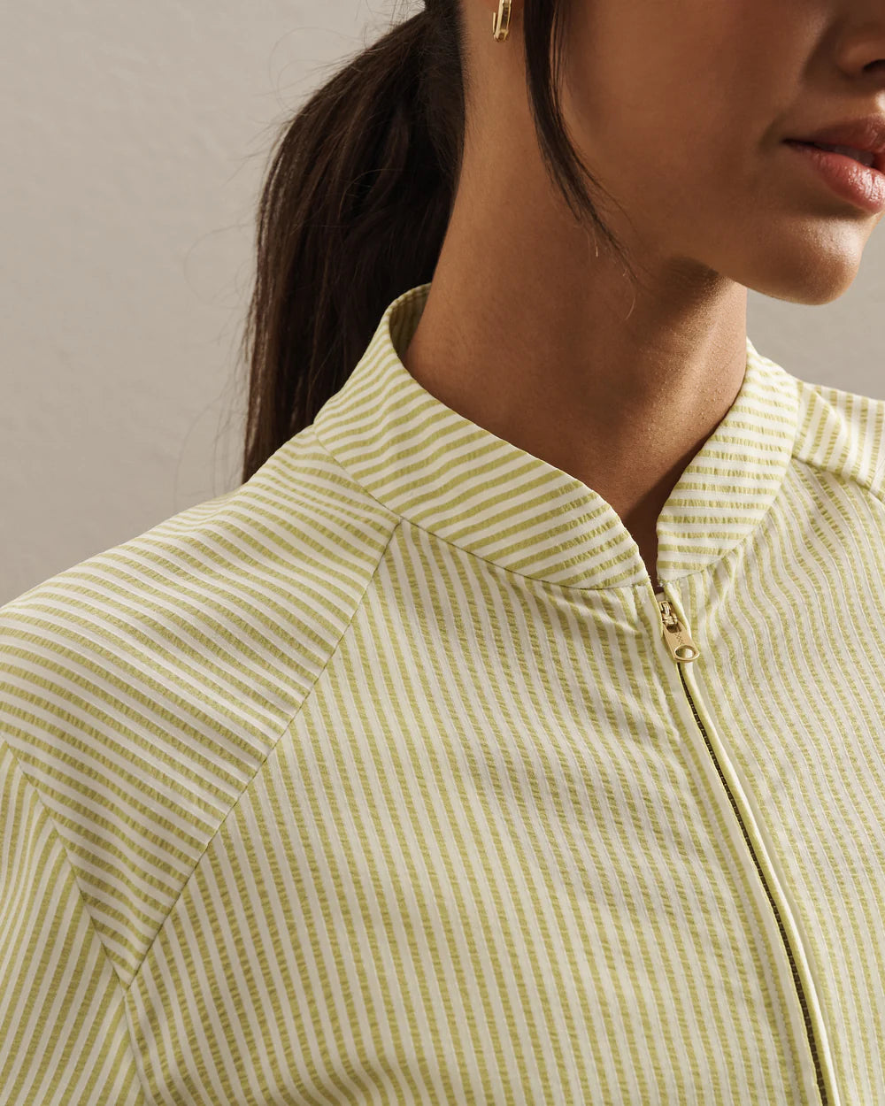 Rhone Saltair Jacket in Citron Stripe at Baseline Social